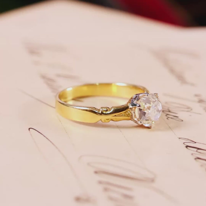 Vintage 1.35ct Mine Cut Diamond Engagement Ring