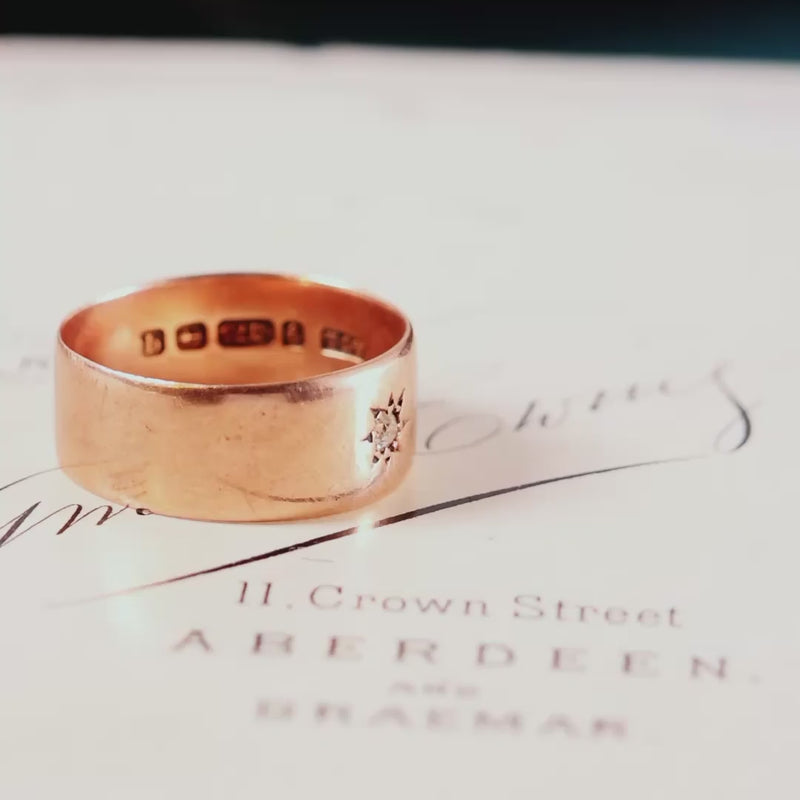 Bless'd Antique Date 1915 Diamond Wedding Ring