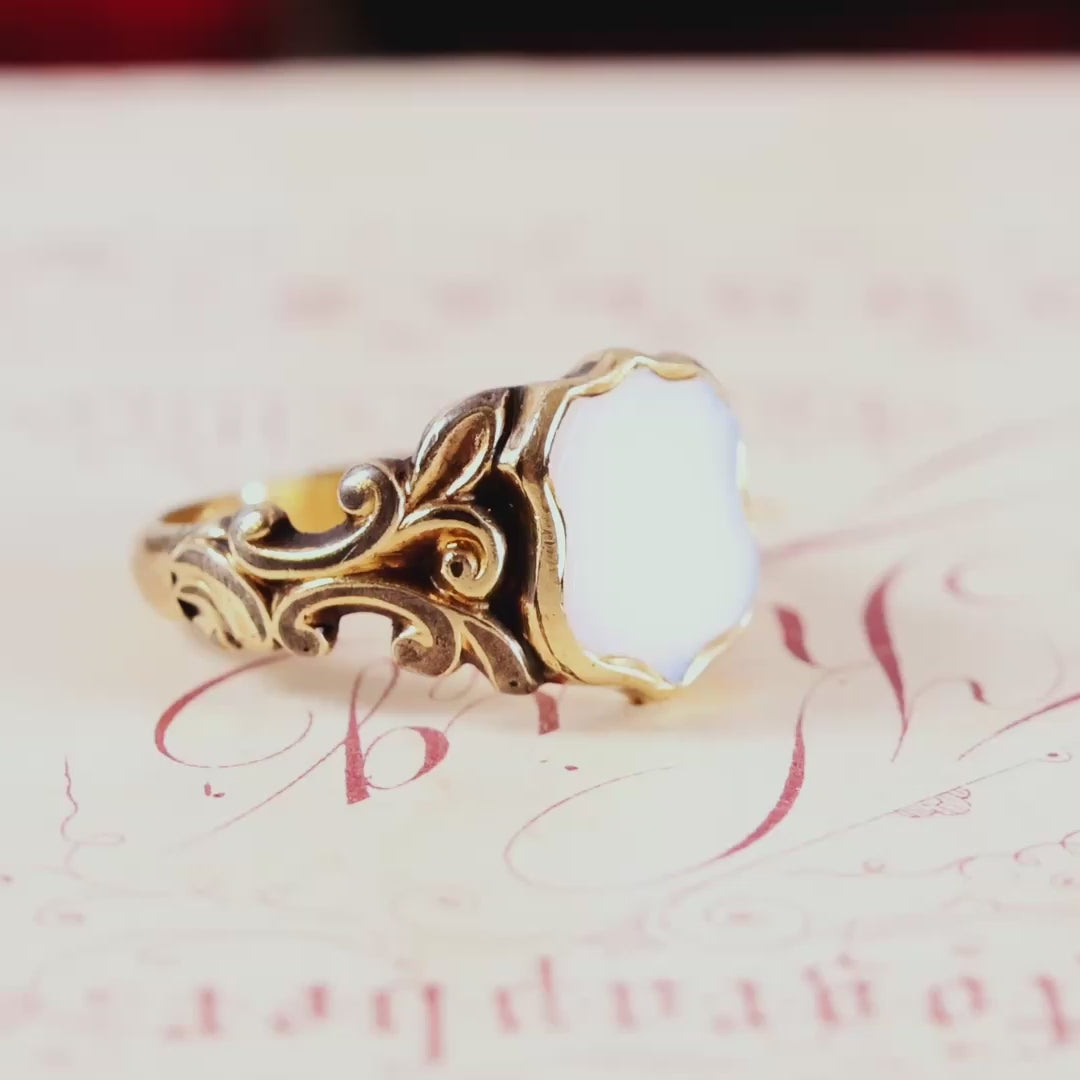 Antique Georgian Chalcedony Shield Signet Ring