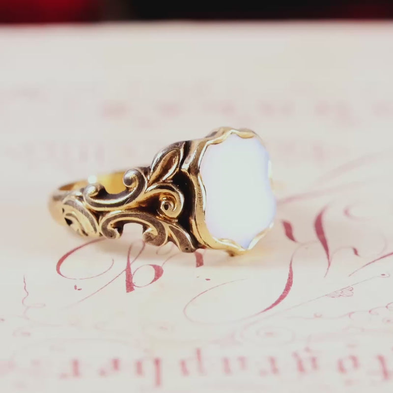 Antique Georgian Chalcedony Shield Signet Ring