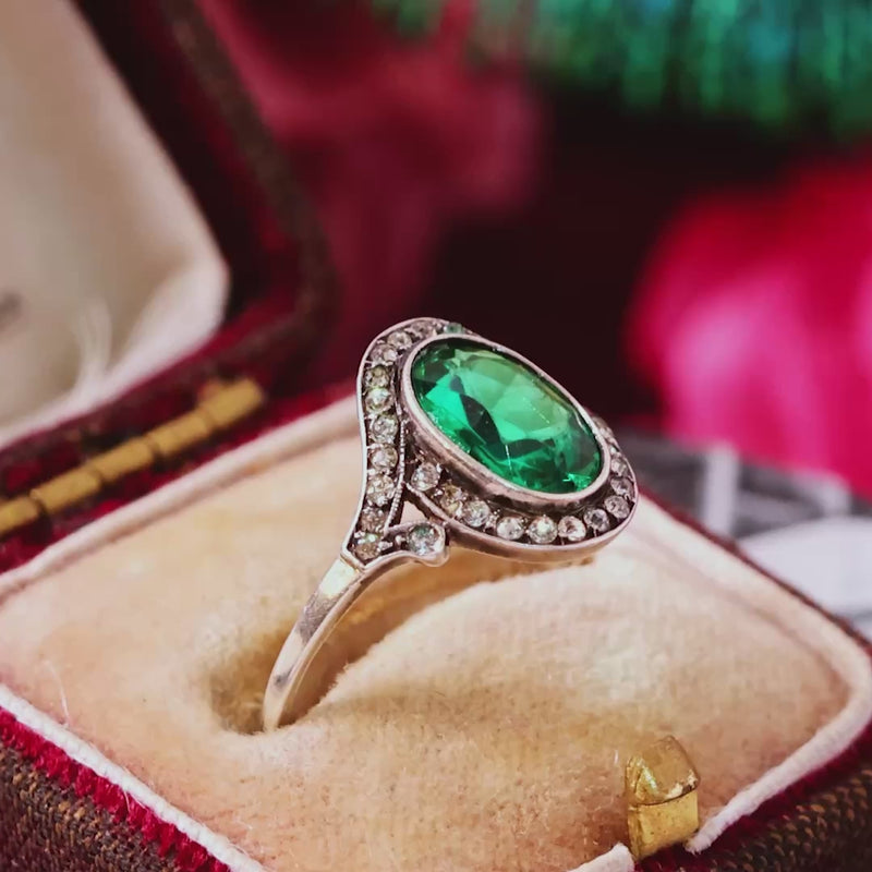 Vintage 1950's Silver Paste Cluster Dress Ring