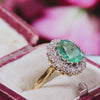Date 1973 Emerald & Diamond Cocktail Ring