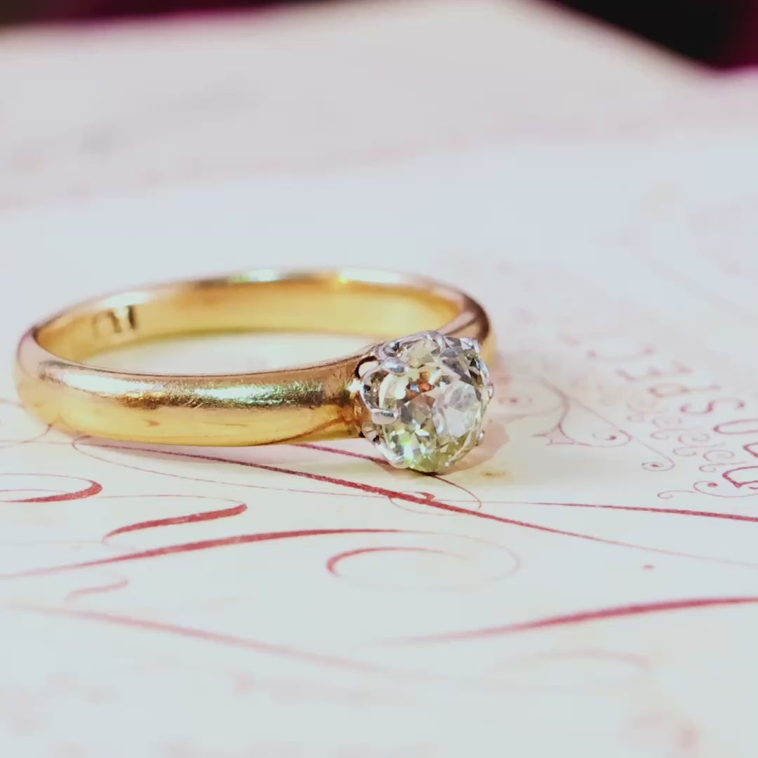 Antique Champagne 'Tiffany' Style Diamond Engagement Ring