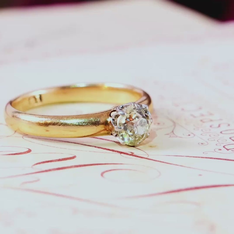 Antique Champagne 'Tiffany' Style Diamond Engagement Ring