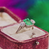 Vintage Emerald & Diamond Trilogy Engagement Ring