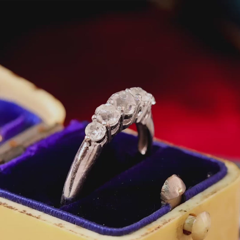 Recycled Antique Hand Cut Diamond Engagement Ring