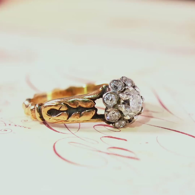 Vintage Diamond Flowerette Cluster Engagement Ring