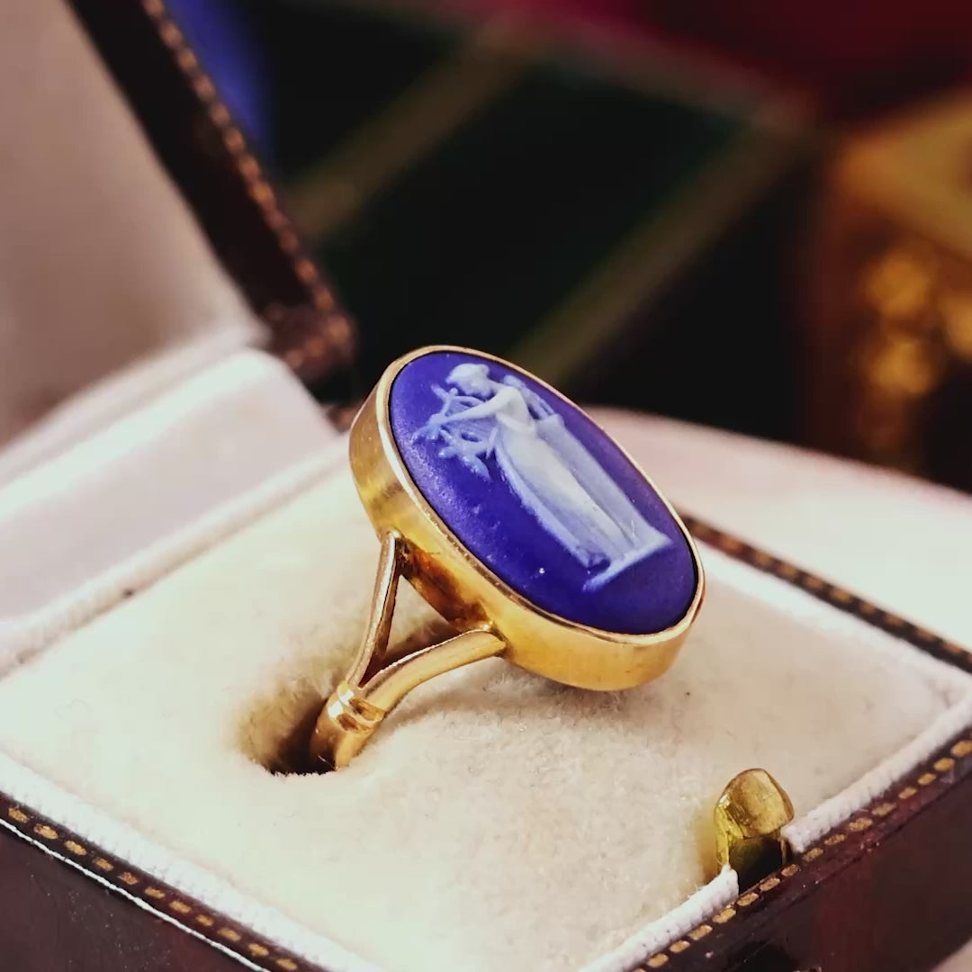 Vintage Neoclassical Wedgewood Goddess Ring