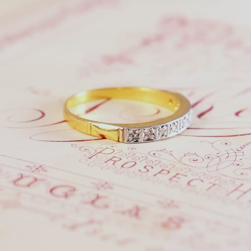 Vintage Diamond Half Eternity Ring