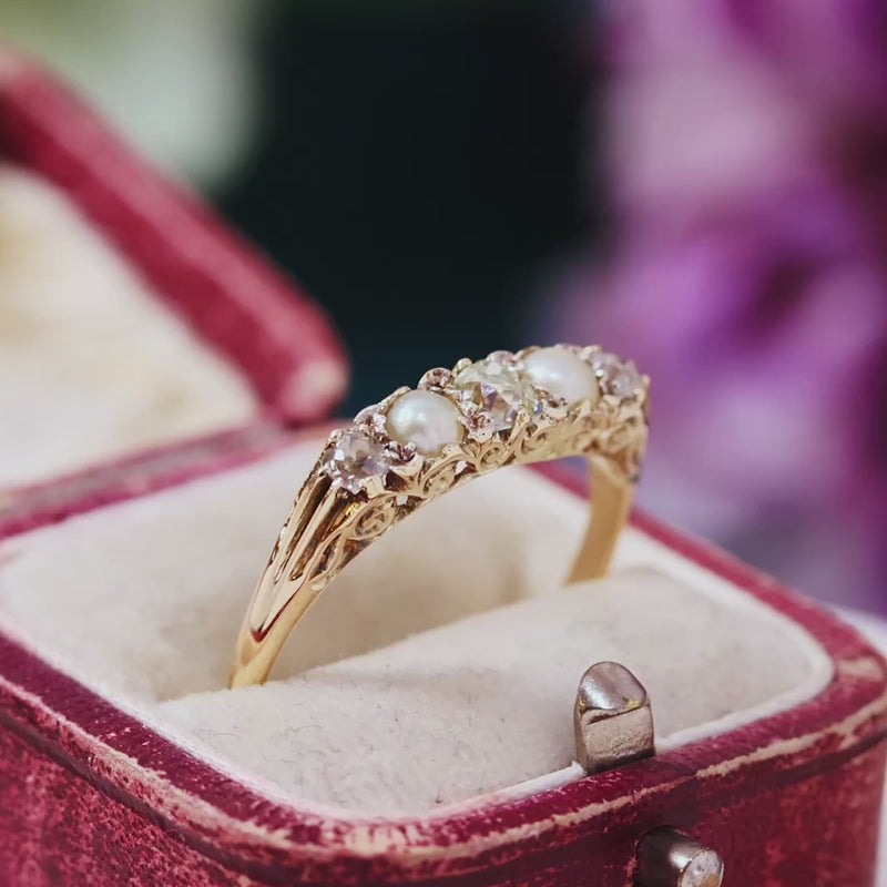 Antique 18ct Pearl & Diamond Ring