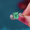 Vintage Emerald & Diamond Trilogy Engagement Ring