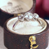 Vintage Recycled Hand Cut Diamond Trilogy Ring