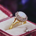 Rainbow Opal & Diamond Blossom Ring