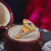Antique 15ct Gold Ruby & Seed Pearl Ring