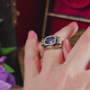 Dramatic Art Deco Sapphire & Diamond Cocktail Ring