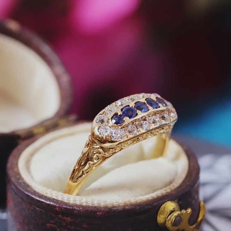 Antique Victorian Sapphire & Diamond Ring