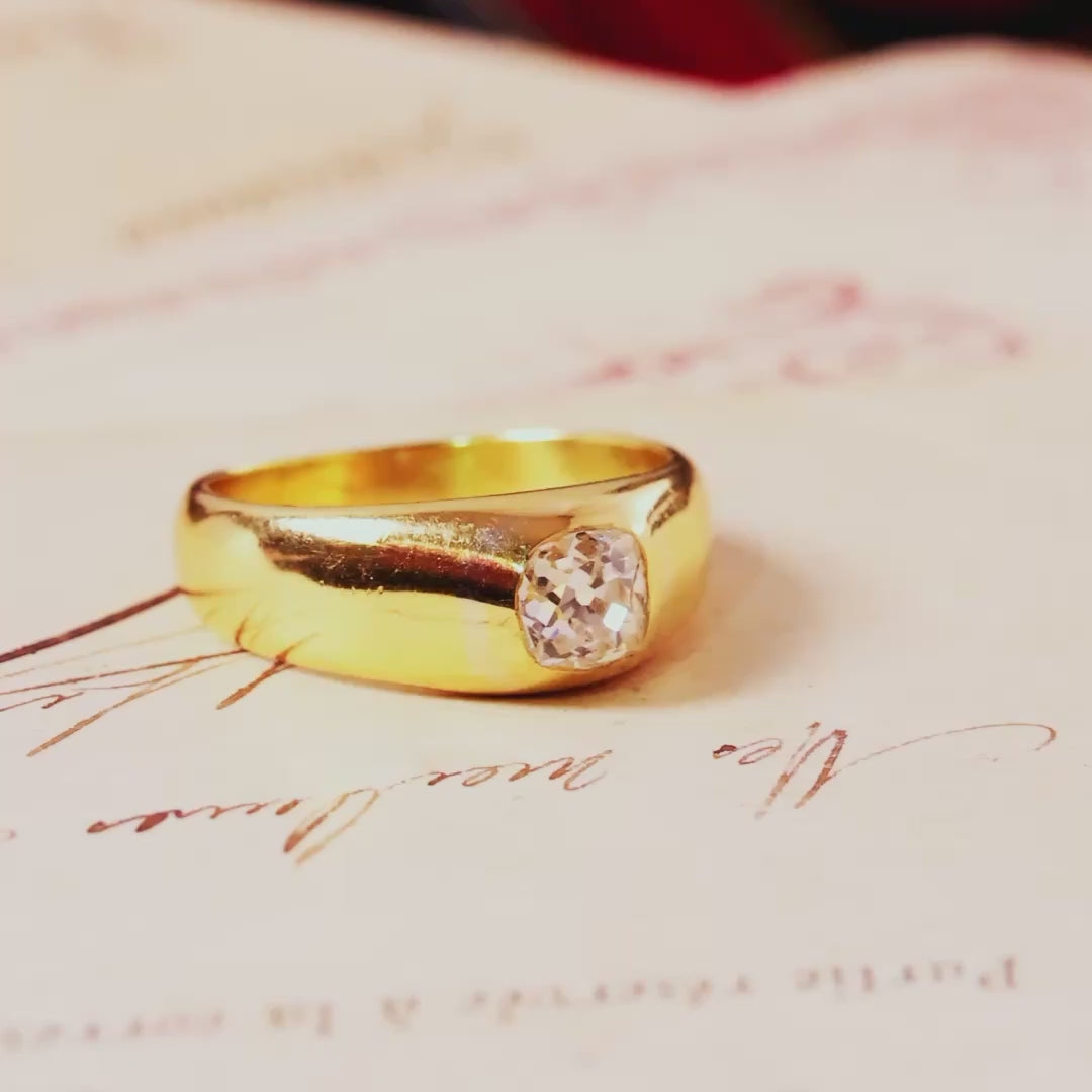Antique Hand Cut Diamond Mengagement Ring