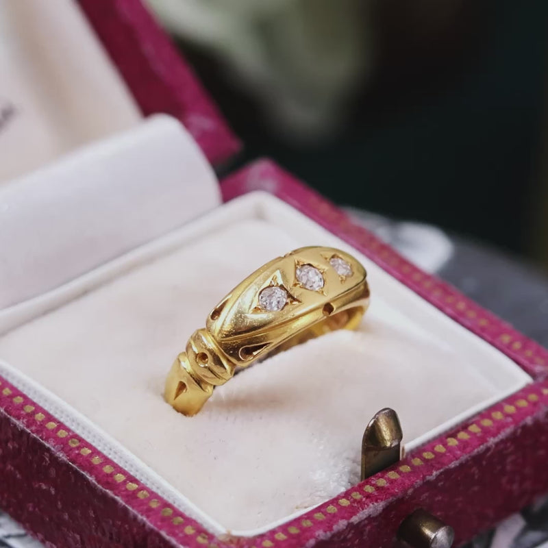 Victorian Date 1889 18ct Gold & Diamond Ring