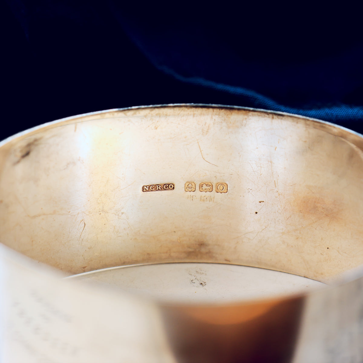 Antique Date 1913 Floriate Silver Bangle