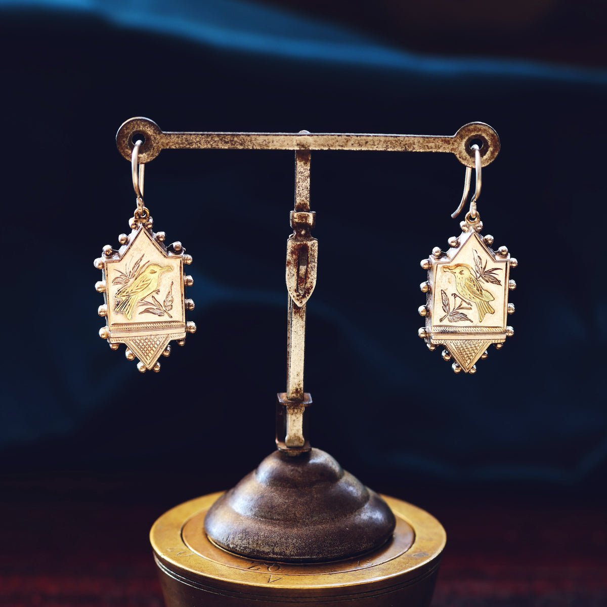 Antique 1880's Silver Aesthetic Movement Earrings