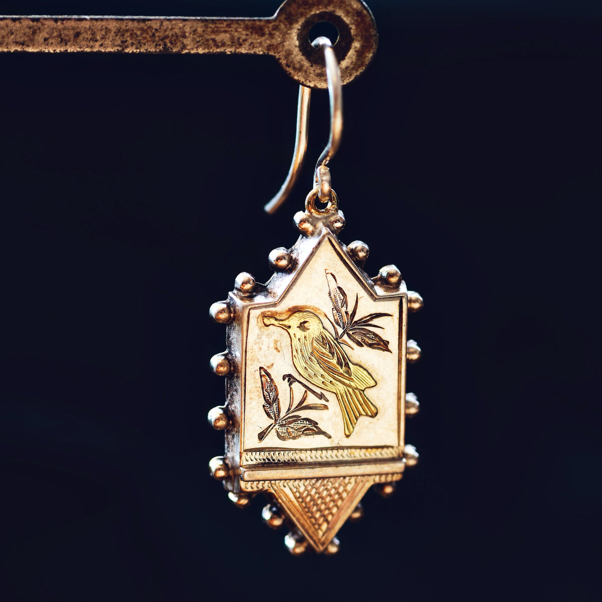 Antique 1880's Silver Aesthetic Movement Earrings