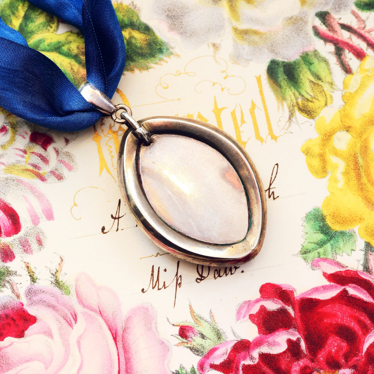 Rare Antique Georgian Paste & Enamel Pendant