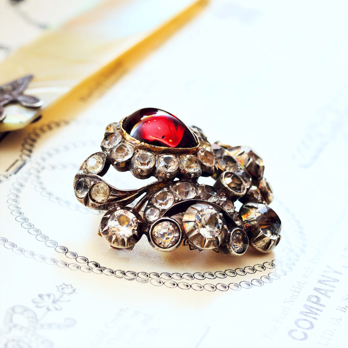 Luscious Victorian Garnet & Paste Bodice Ornament