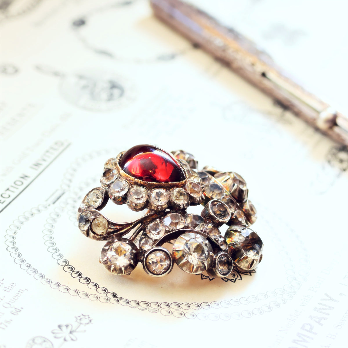 Luscious Victorian Garnet & Paste Bodice Ornament