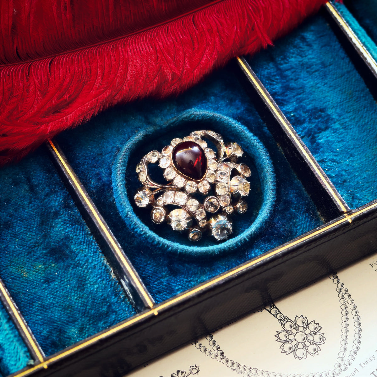 Luscious Victorian Garnet & Paste Bodice Ornament