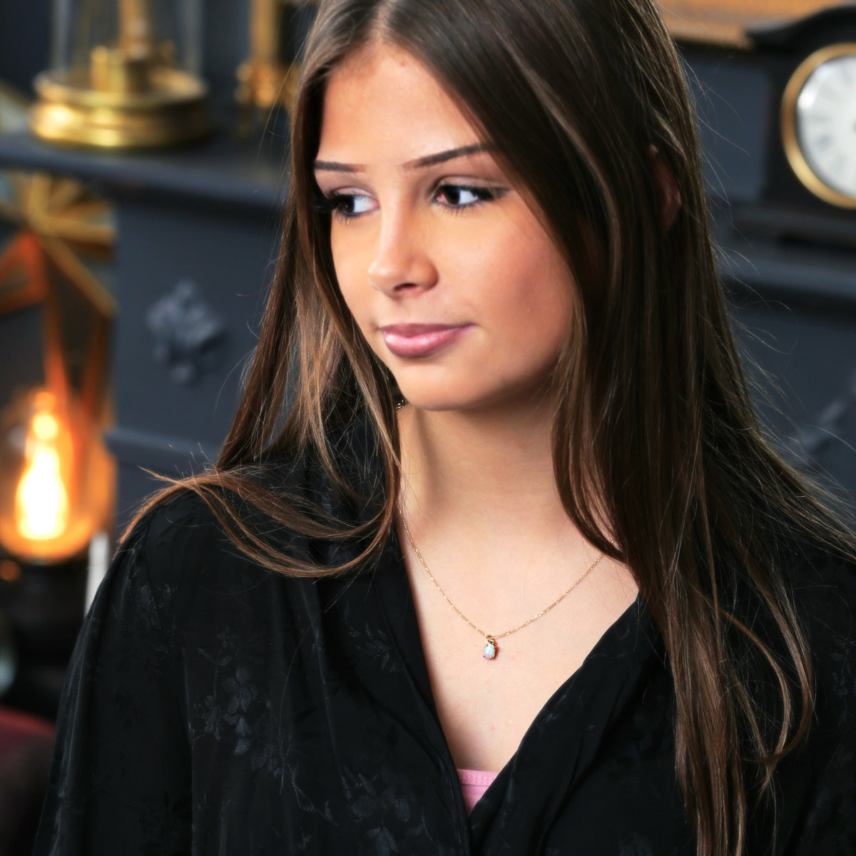 Rainbow Crystal Opal & 9ct Gold Pendant