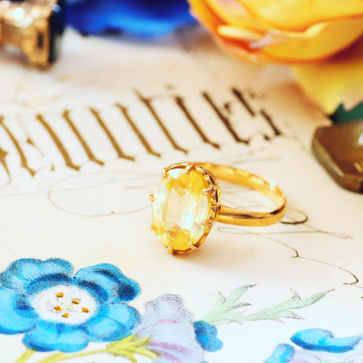 Rare Vintage 10 Carat Natural Zircon Specimen Ring