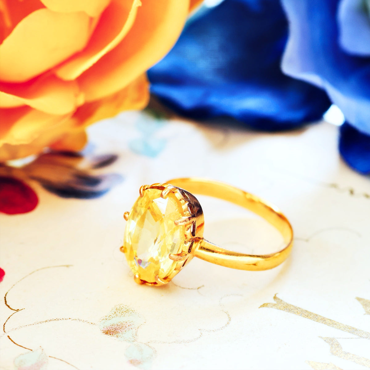 Rare Vintage 10 Carat Natural Zircon Specimen Ring