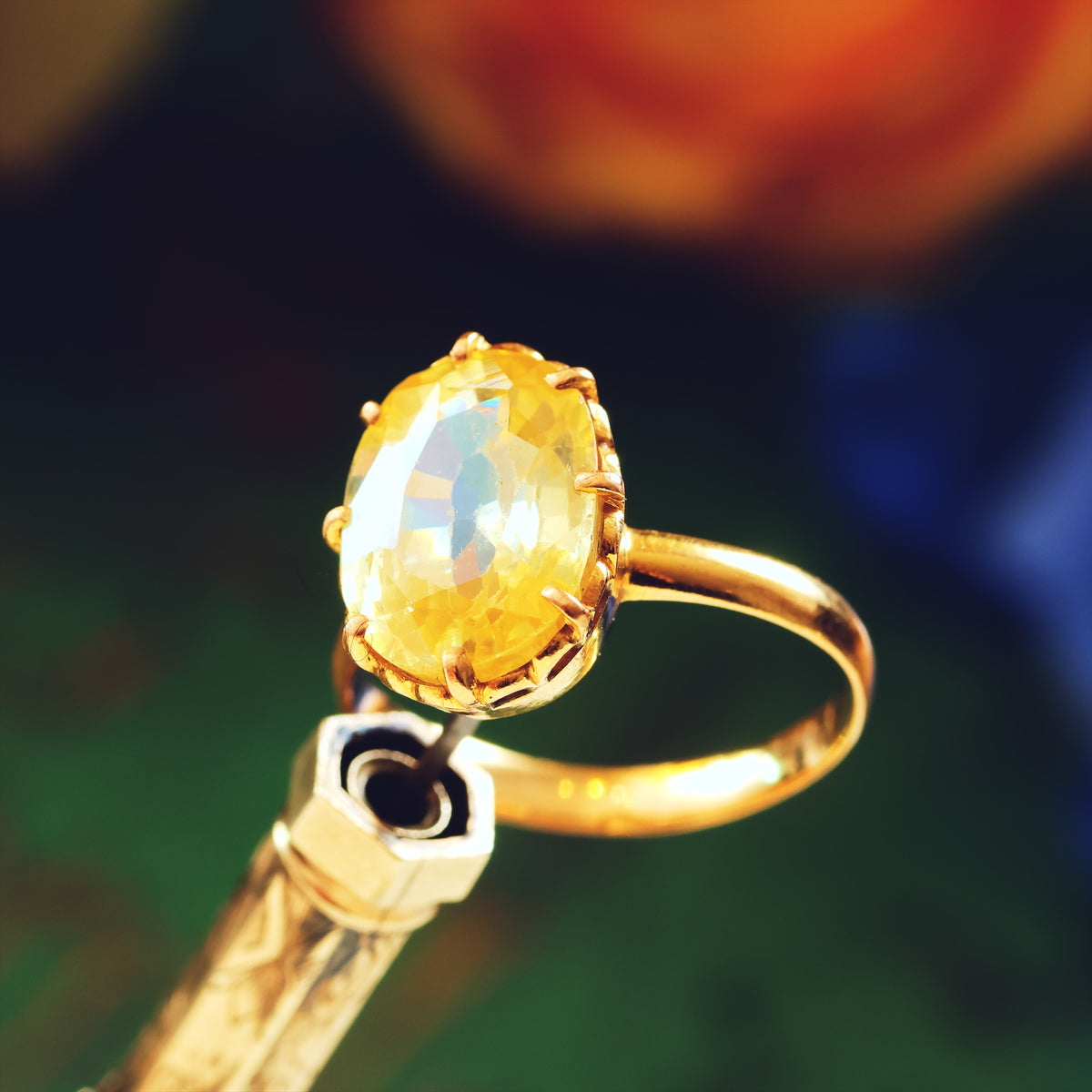 Rare Vintage 10 Carat Natural Zircon Specimen Ring
