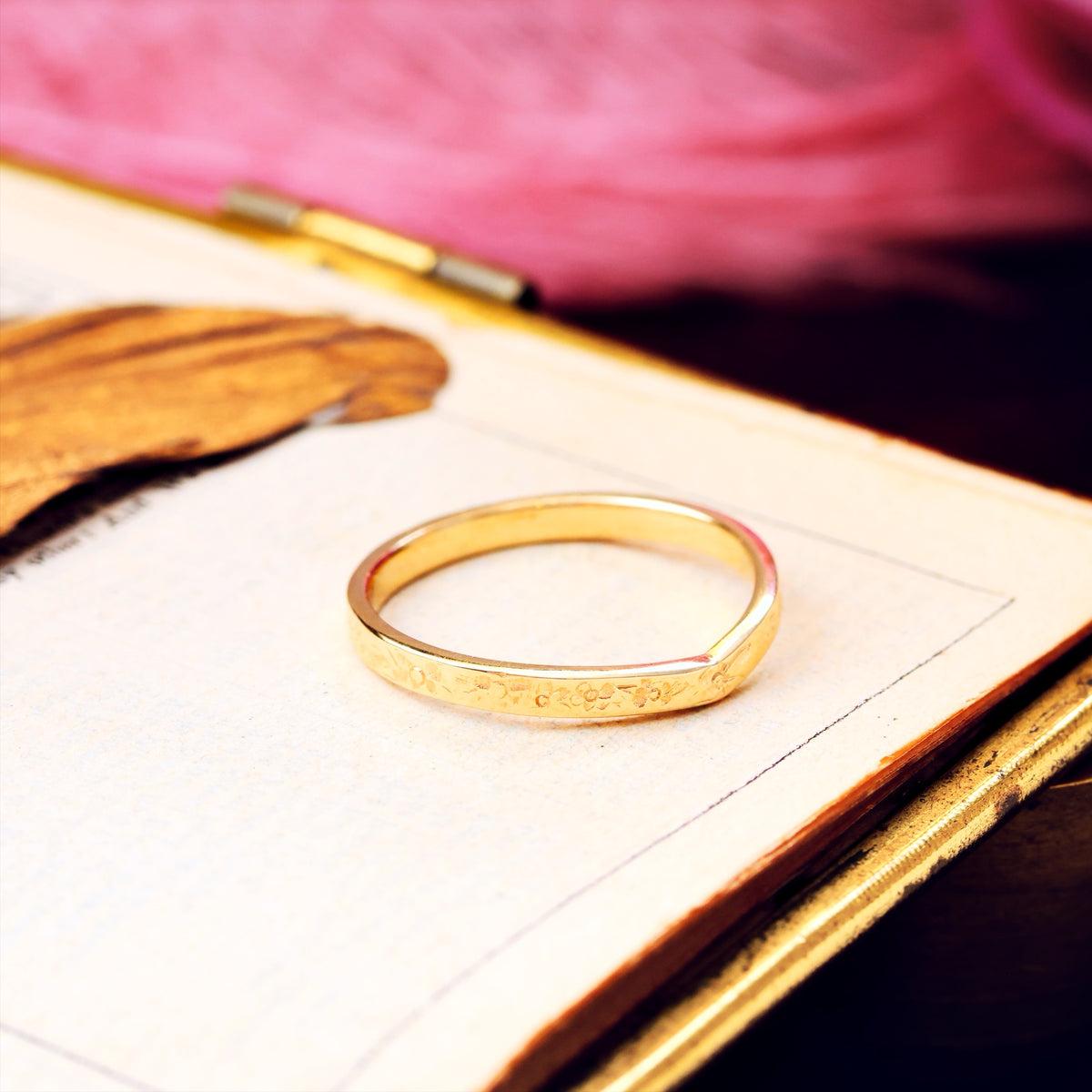 Recycled 9ct Gold Curve Shape Wedding Band