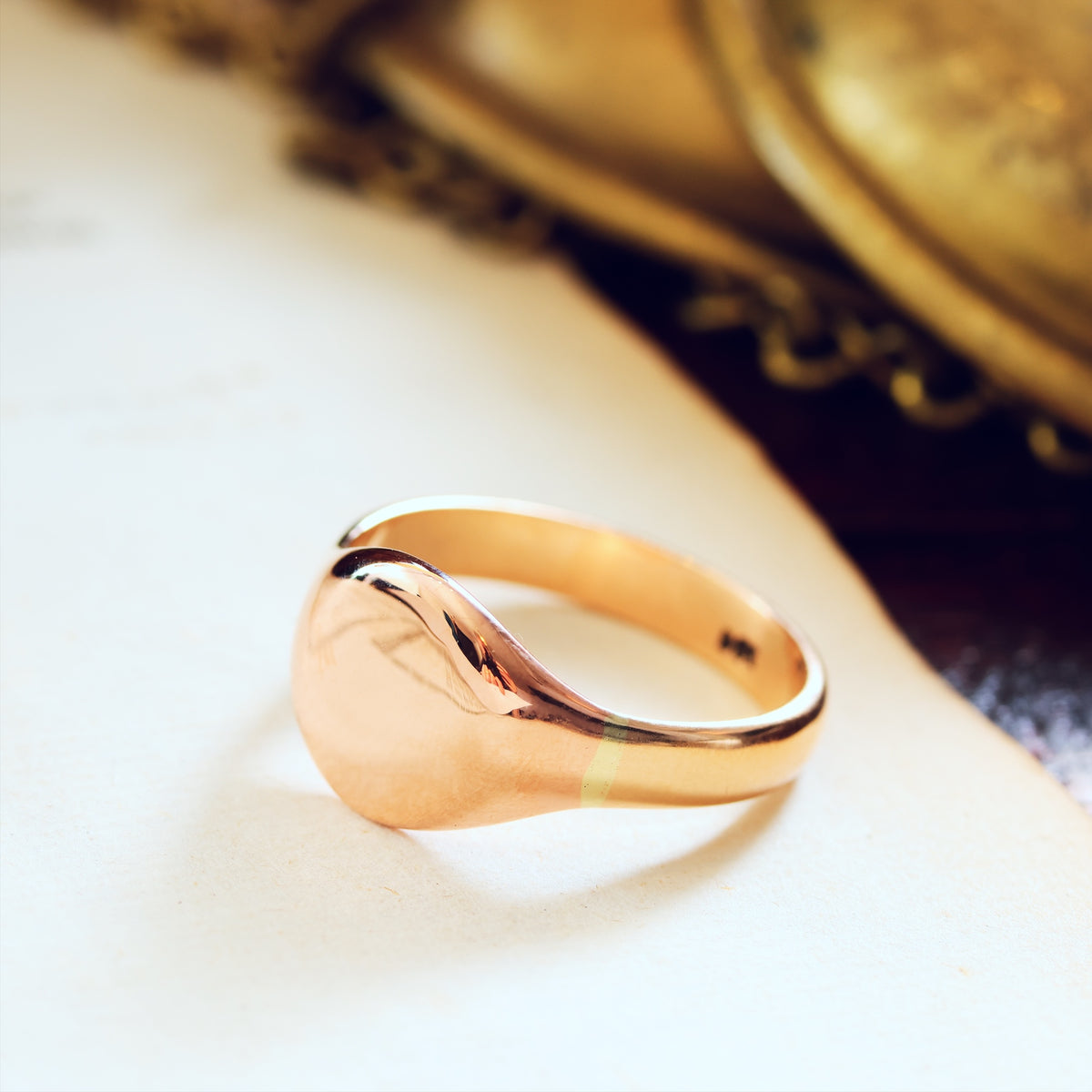 Recycled Vintage Gents 9ct Gold Signet Ring