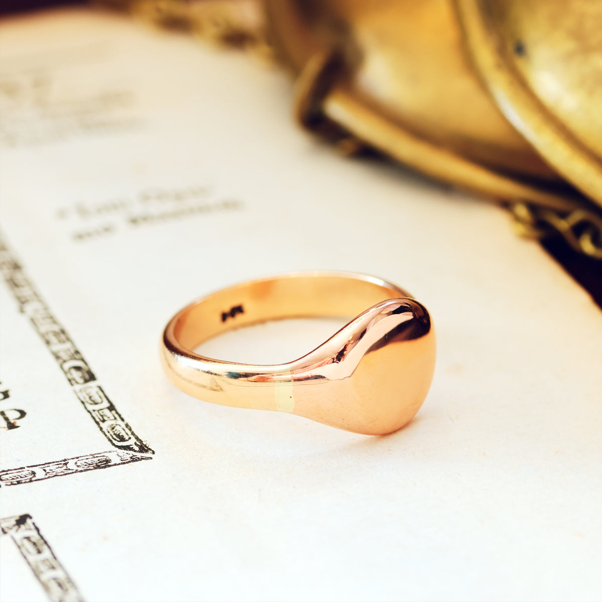 Recycled Vintage Gents 9ct Gold Signet Ring