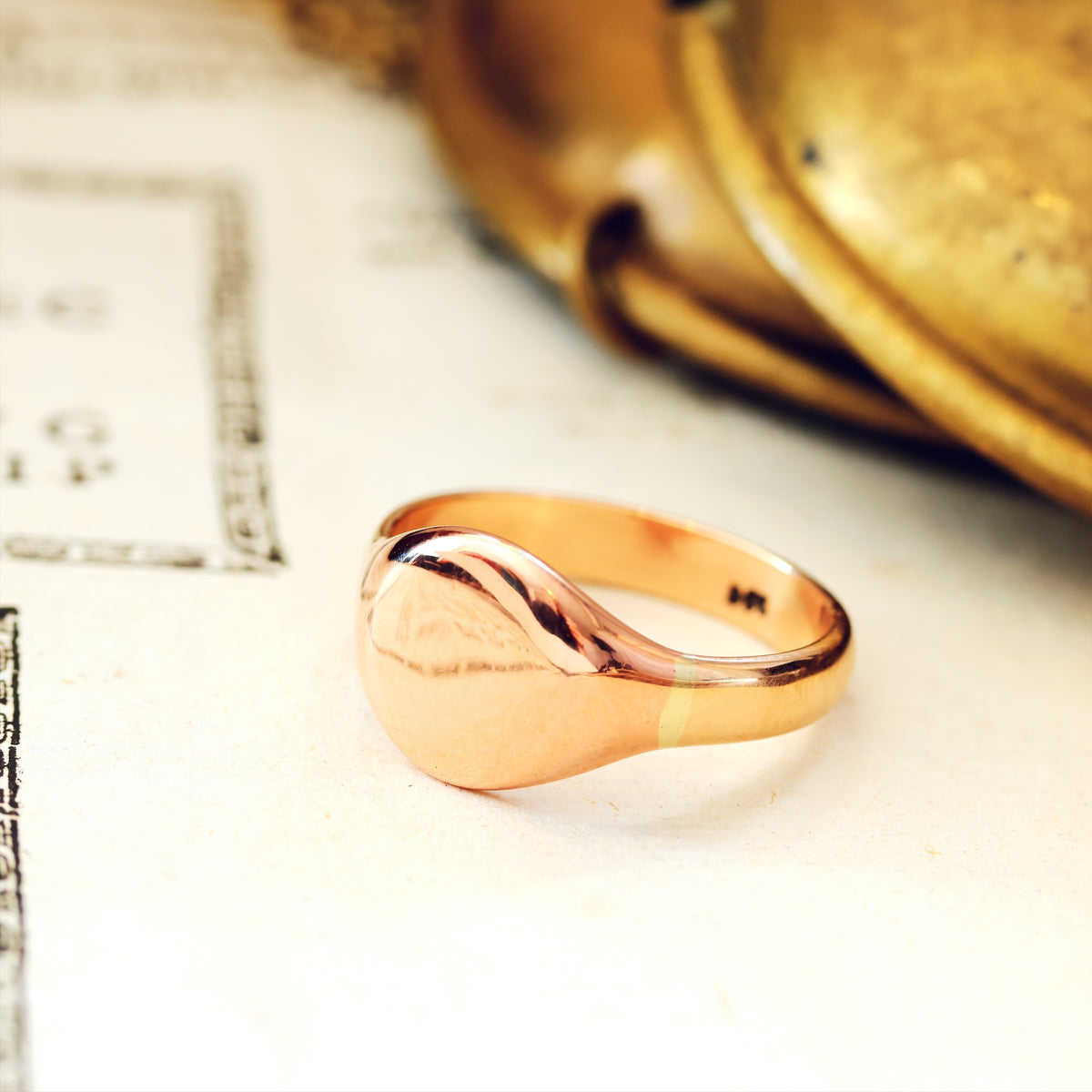 Recycled Vintage Gents 9ct Gold Signet Ring