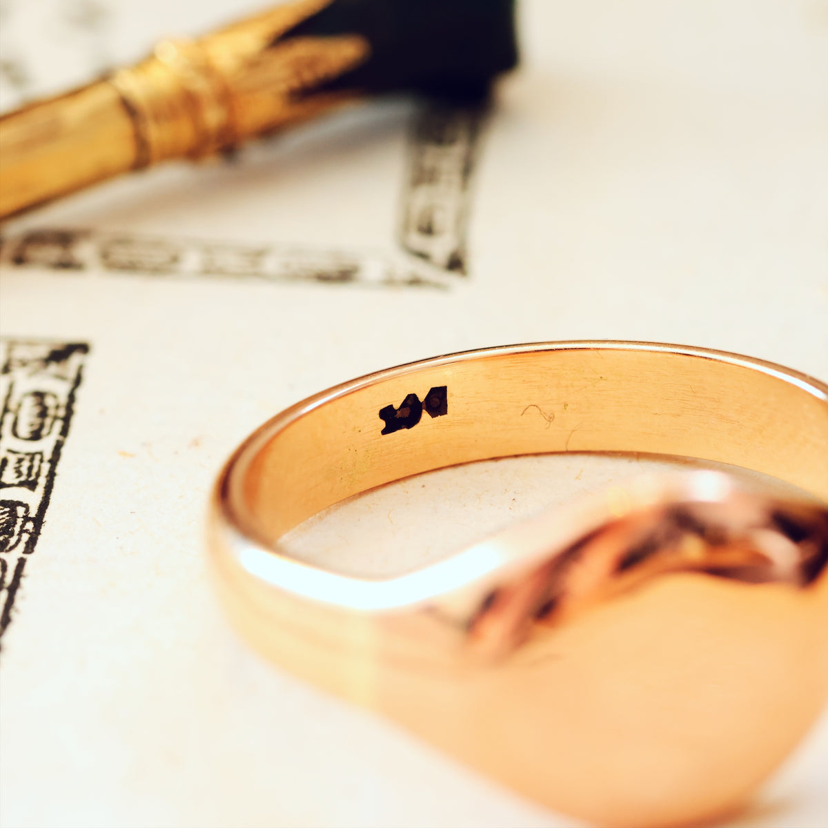 Recycled Vintage Gents 9ct Gold Signet Ring