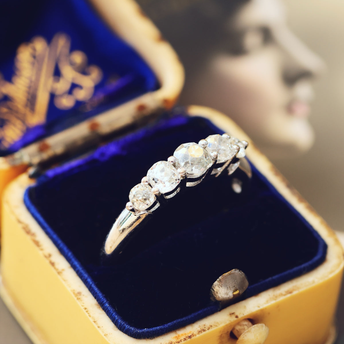 Dramatic Sparkle! Recycled Antique Hand Cut Diamond Engagement Ring