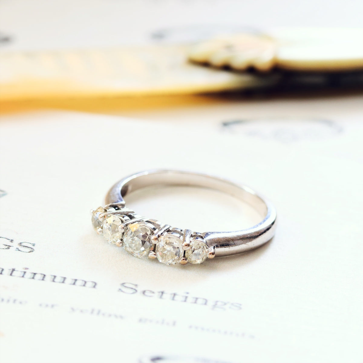 Dramatic Sparkle! Recycled Antique Hand Cut Diamond Engagement Ring