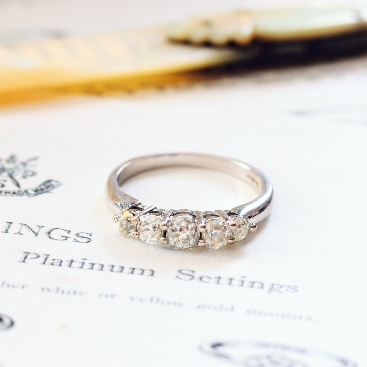 Recycled Antique Hand Cut Diamond Engagement Ring