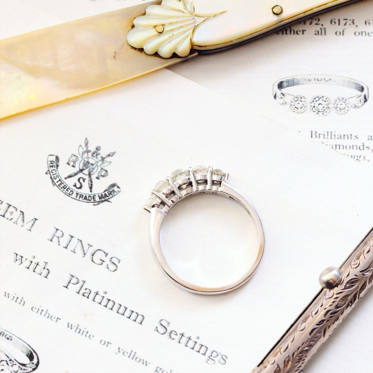 Dramatic Sparkle! Recycled Antique Hand Cut Diamond Engagement Ring