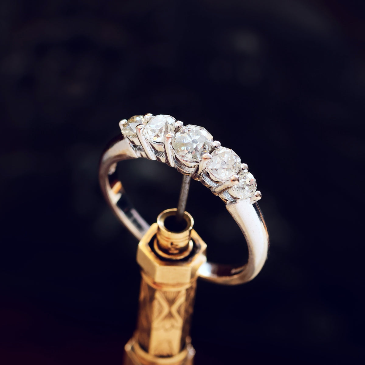 Dramatic Sparkle! Recycled Antique Hand Cut Diamond Engagement Ring