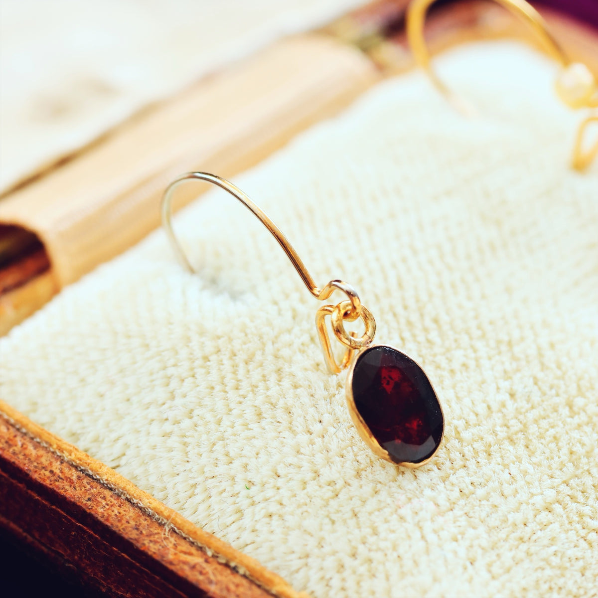 Recycled Foiled Garnet Earrings