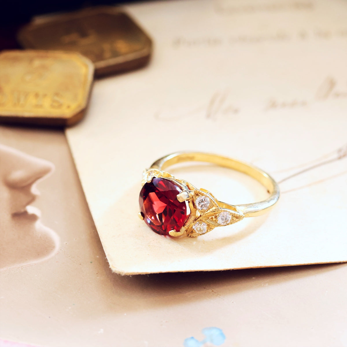 Ravishing! Recycled Garnet & Diamond Dress Ring