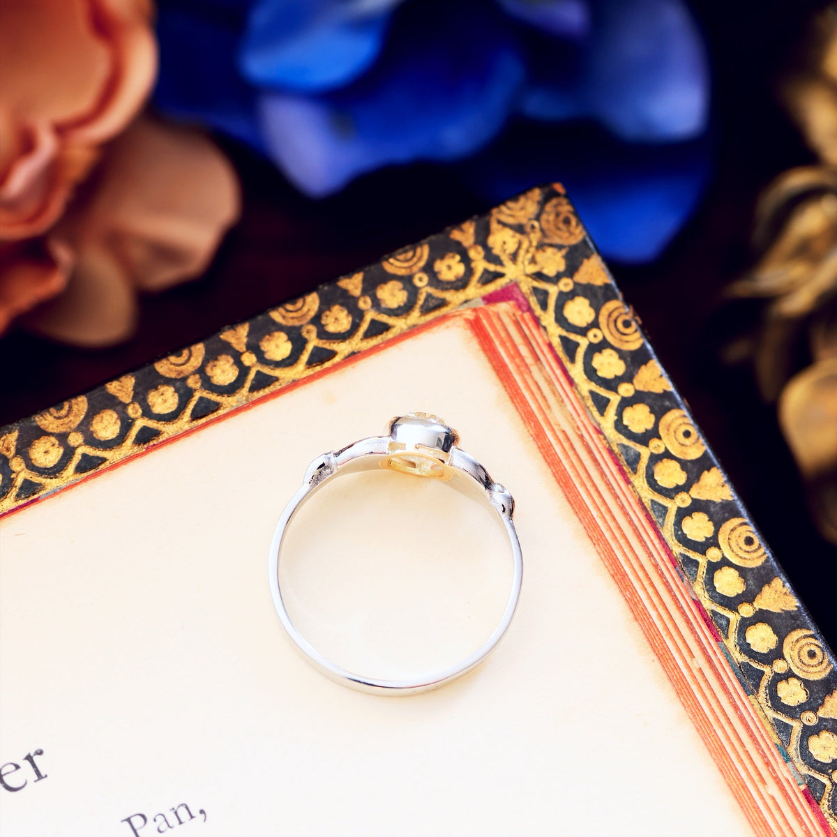 Recycled Hand Cut Diamond Engagement Ring