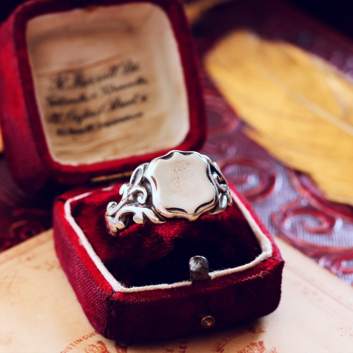 Heavy Gents' Georgianesque Recycled Silver Shield Signet Ring