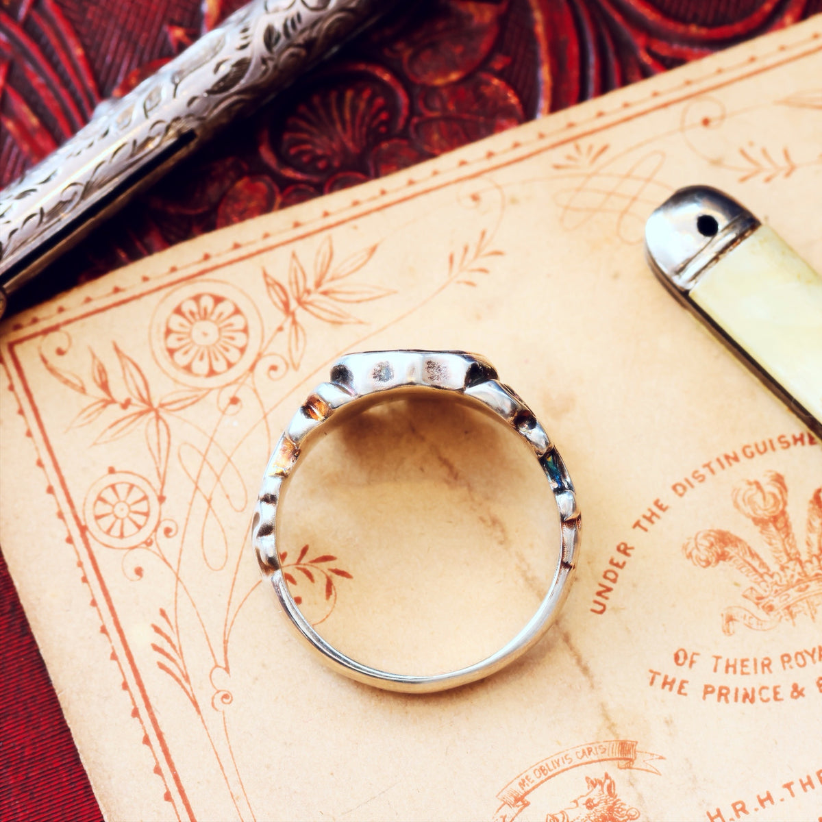 Heavy Gents' Georgianesque Recycled Silver Shield Signet Ring