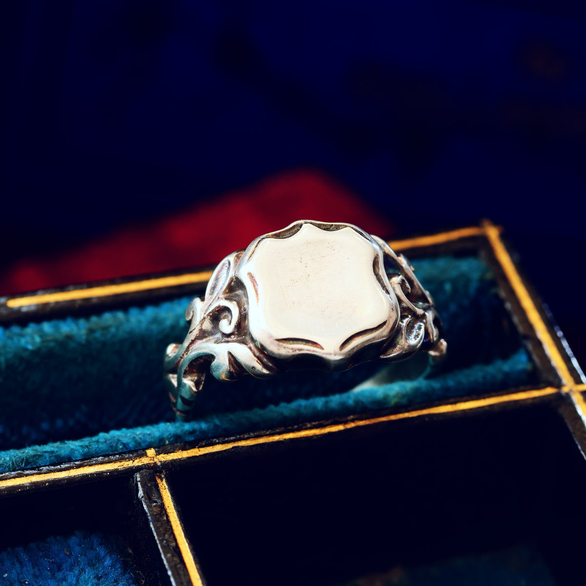 Heavy Gents' Georgianesque Recycled Silver Shield Signet Ring