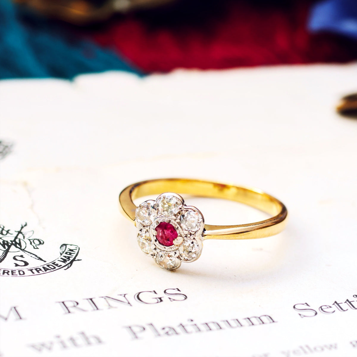 Ruby & Diamond Daisy Ring